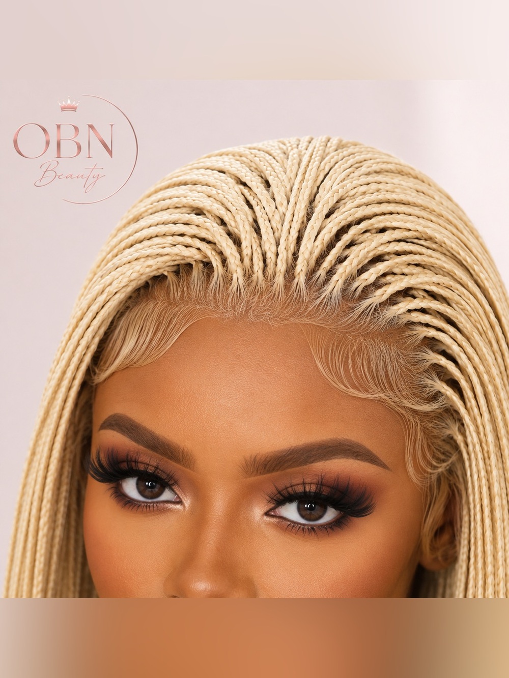 OBN Beauty Blonde Micro Braid Lace Front Wig – 24” #613 - Picture 5 of 7